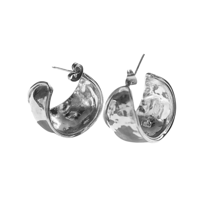 Ava Statement Hoops Earrings - Silver image
