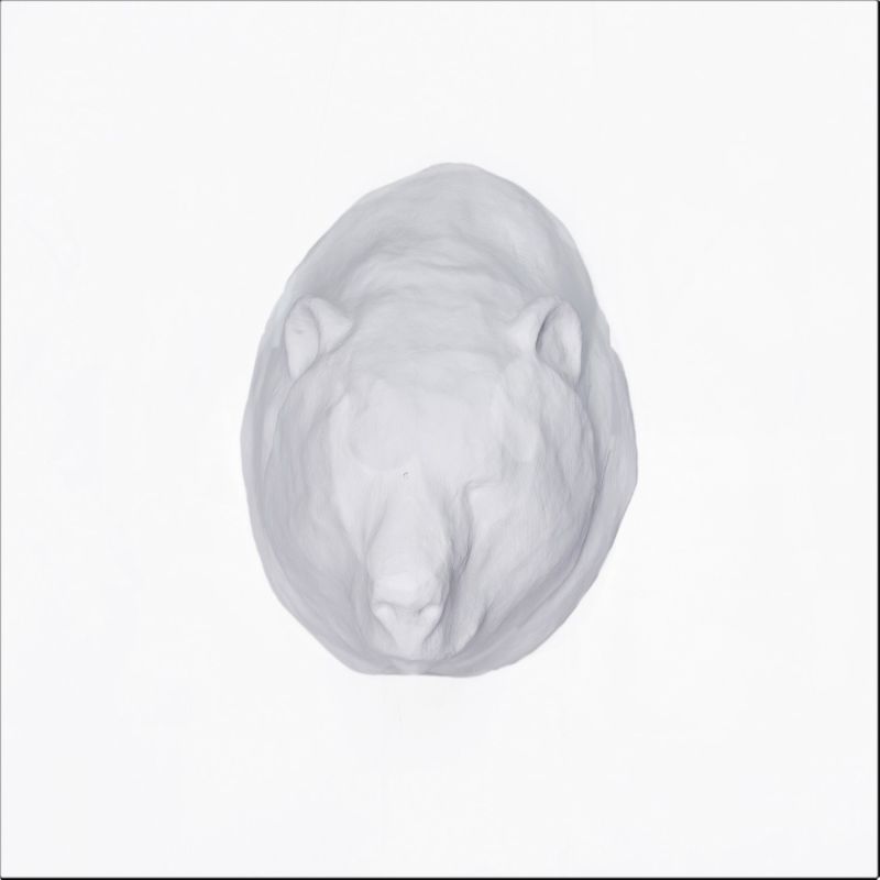 Papier Mache Bear Head White image