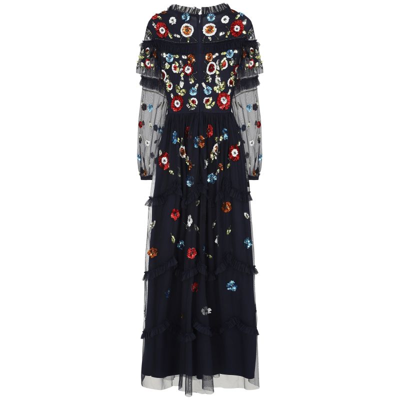 Avisa Floral Sequin Maxi Dress - Navy | Frock and Frill | Wolf & Badger