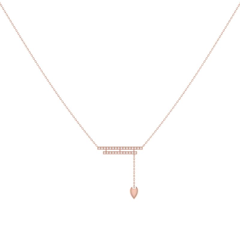 Wrecking Ball Lariat Necklace In 14 Kt Rose Gold Vermeil On Sterling Silver image