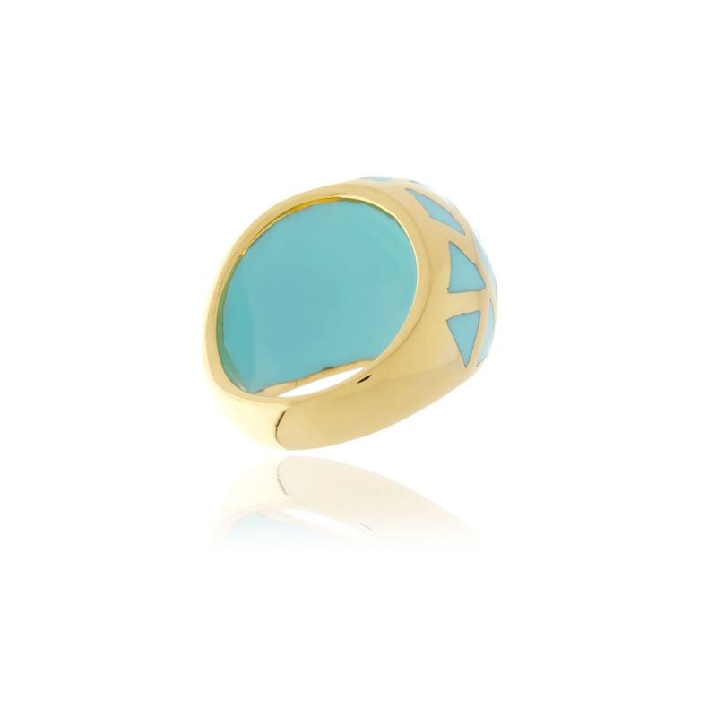 Turquoise Resin Gold Ring image