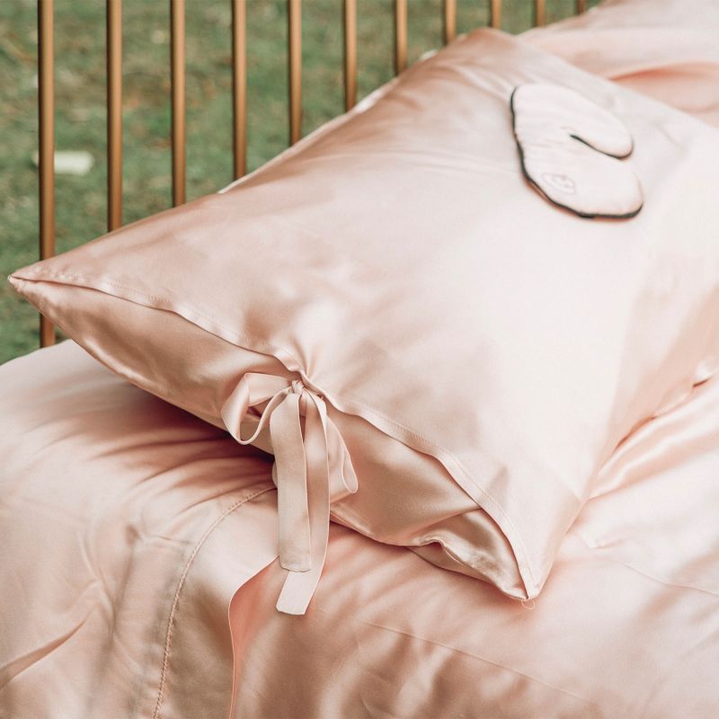 Sleeping Beauty - Classic Pure Silk Queen Size Pillowcase - Pink image