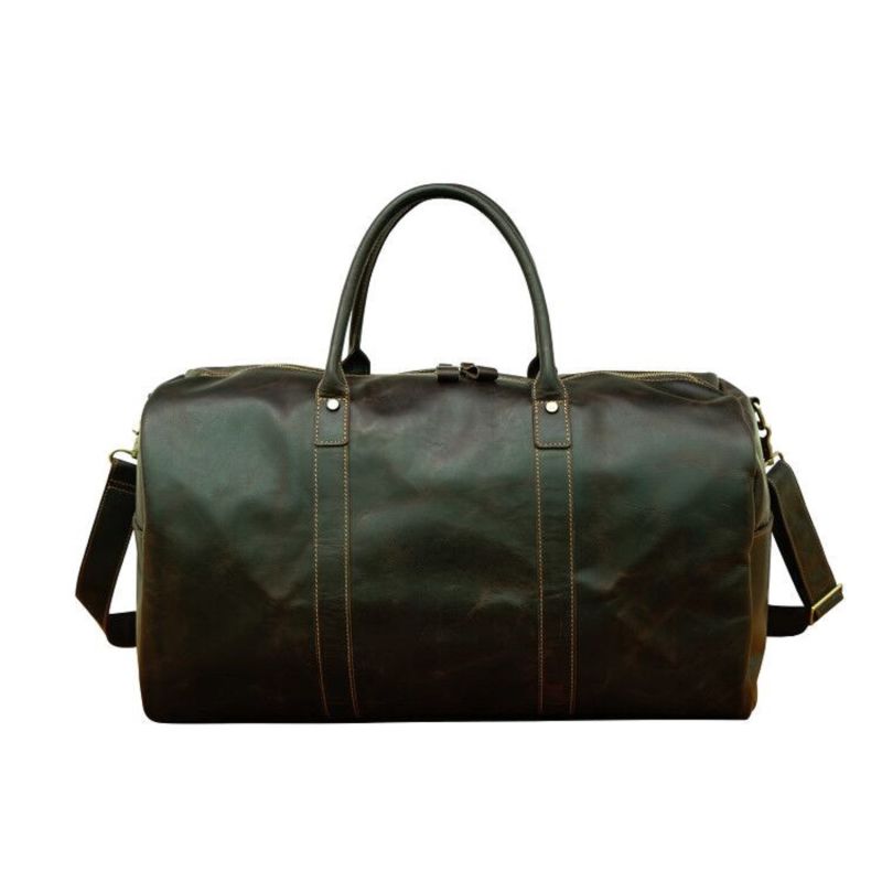 Genuine Leather Holdall - Dark Brown image