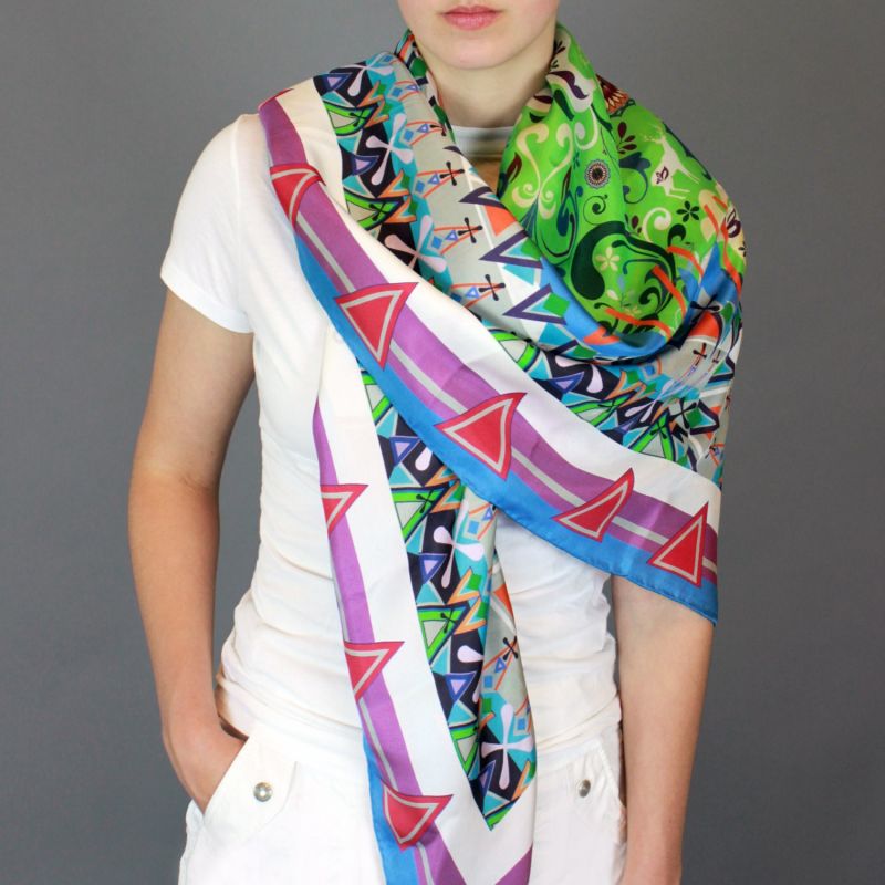 Silk Scarf With Colorful Seasons image