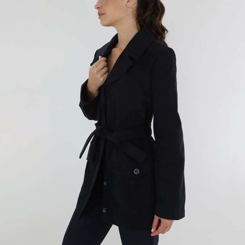 Peacoat Single Breasted With Belt - Blue image