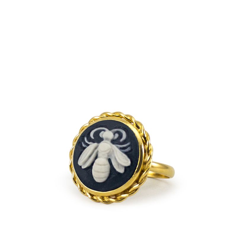 Gold Vermeil Bee Cameo Ring image