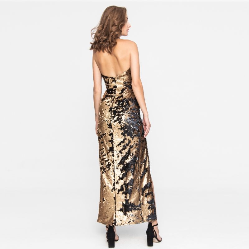 Golden Sequin Evening Dress Gala image