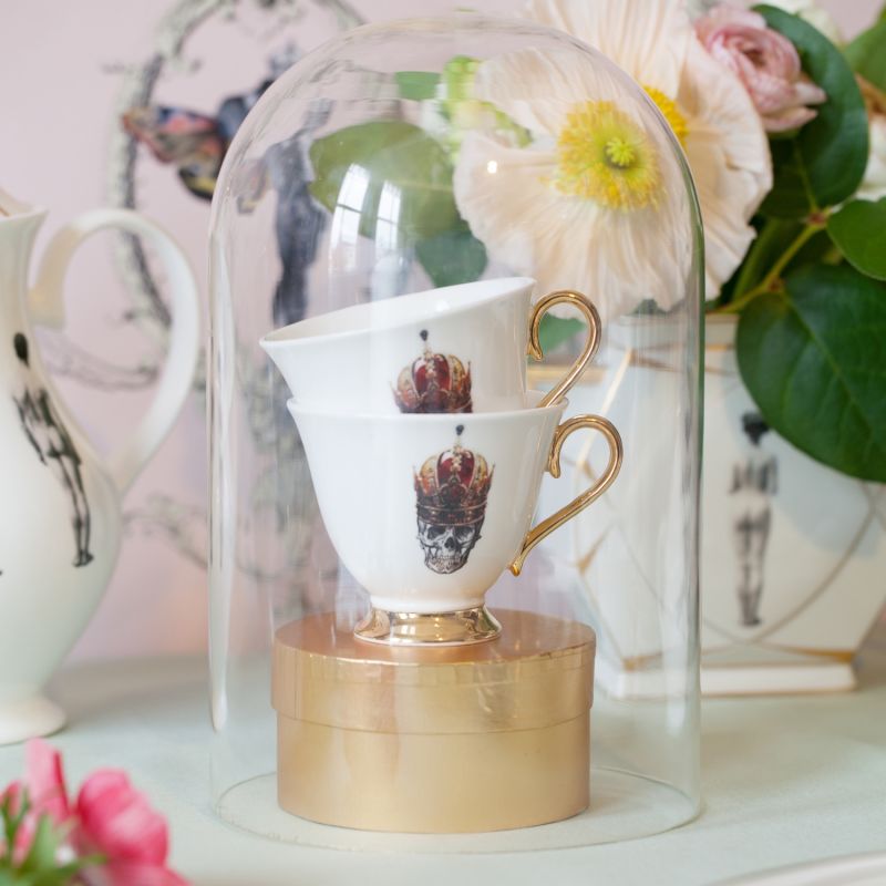 Skull In Red Crown Teacup & Saucer image