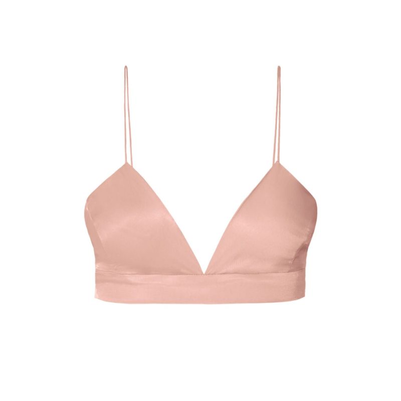 Asha Satin Interface Tan Bralette Top image