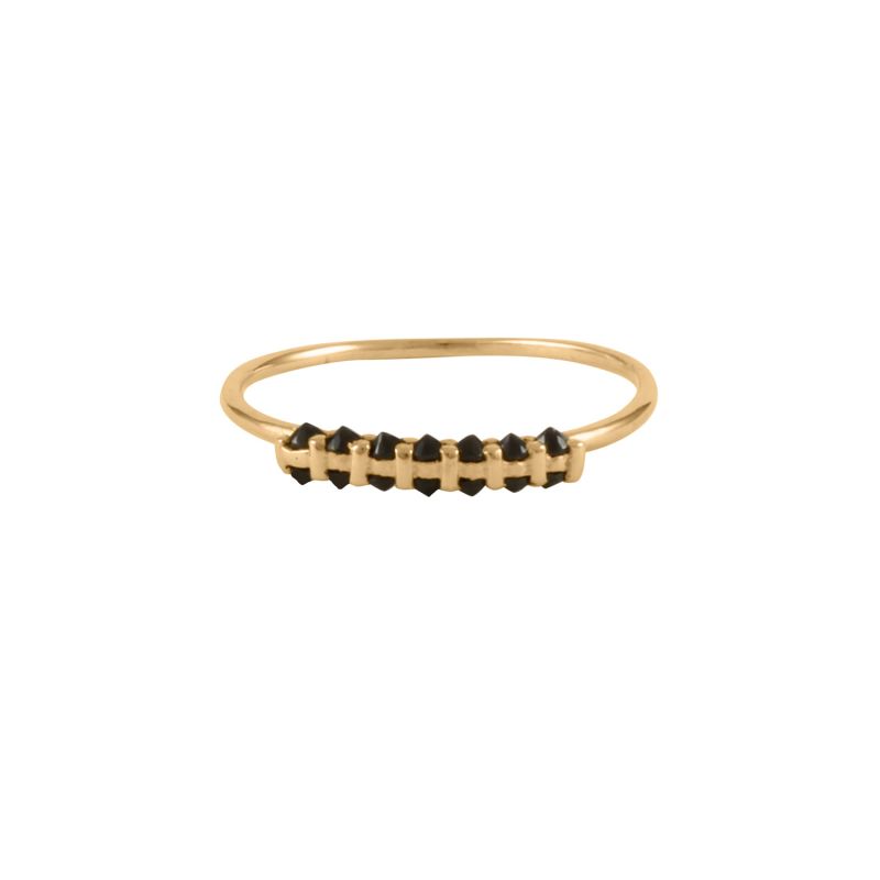 Black Spinnel Spike Ring 9Ct Solid Gold image