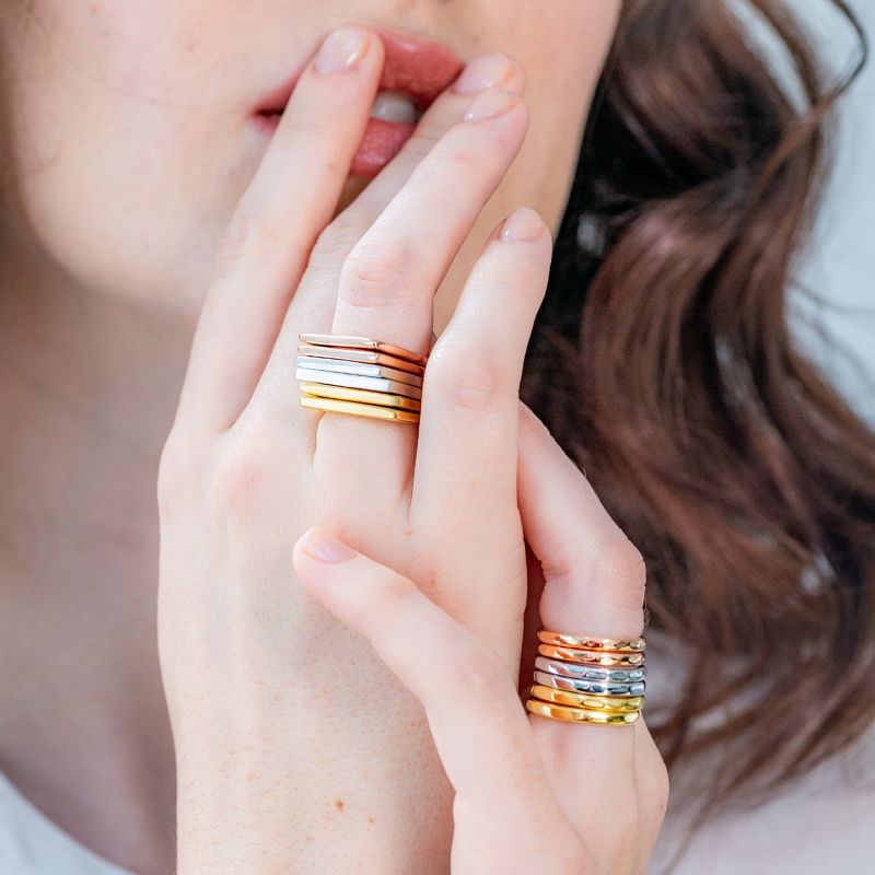 Minerva Gold Geometric Stacking Ring image