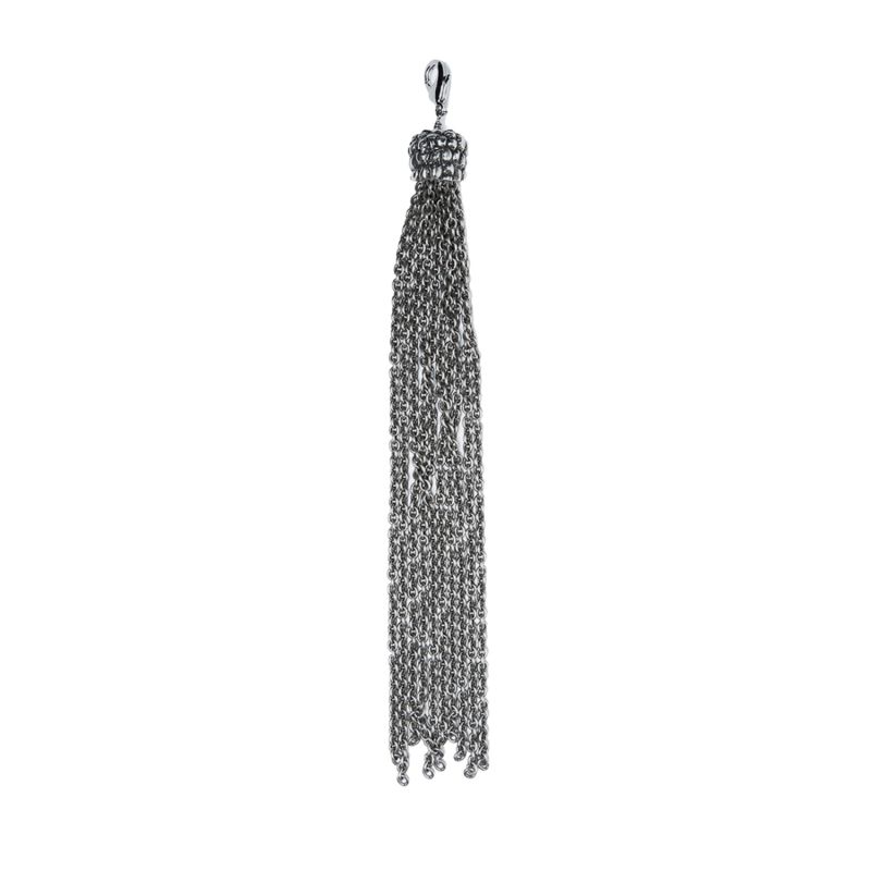 Large Silver Chain Tassel Clip-On Charm image