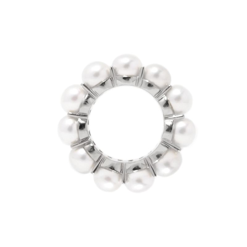 Classic All Pearl Big Ring In White Gold image