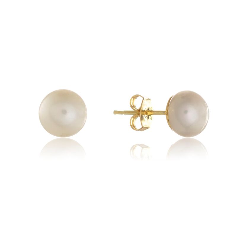 Thurloe White Pearl & 9Ct Gold Stud Earrings image