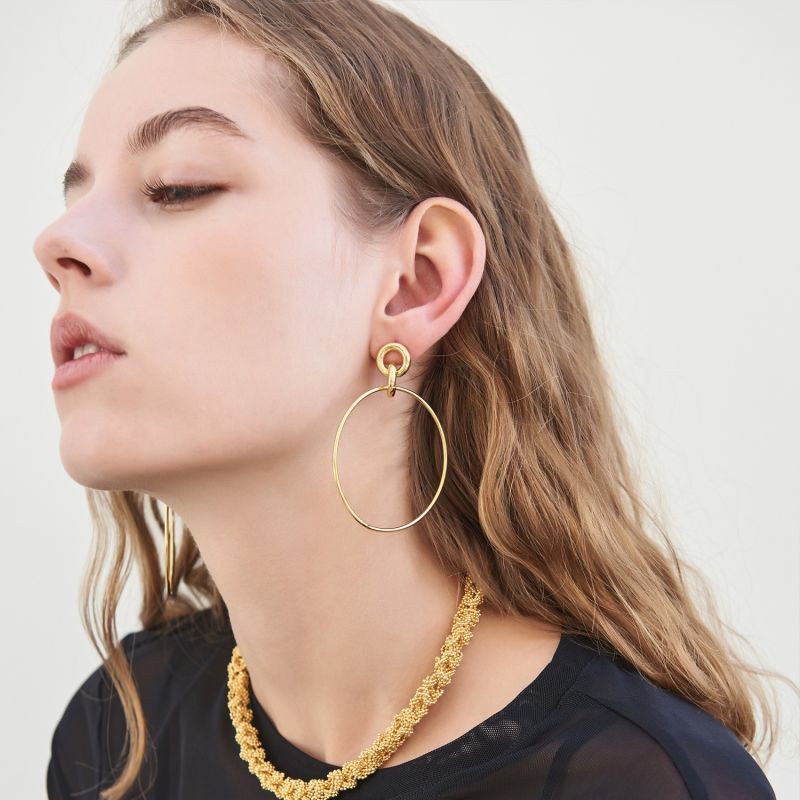 Revolution Hoop Earrings In Yellow Gold image