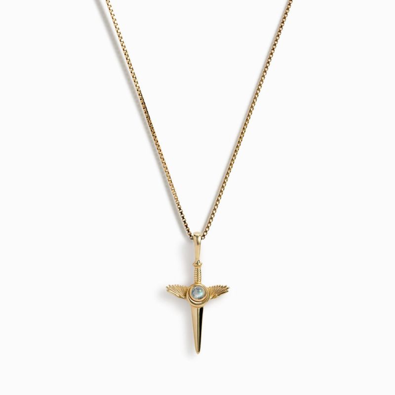 Flying Dagger Necklace In Gold image