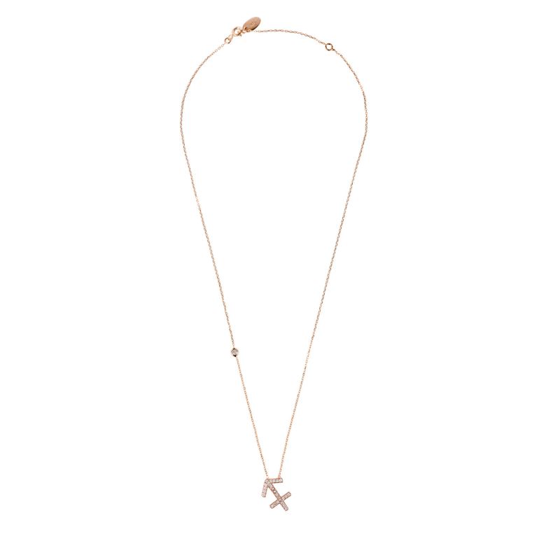 Zodiac Star Sign Pendant Necklace Rose Gold Sagittarius image