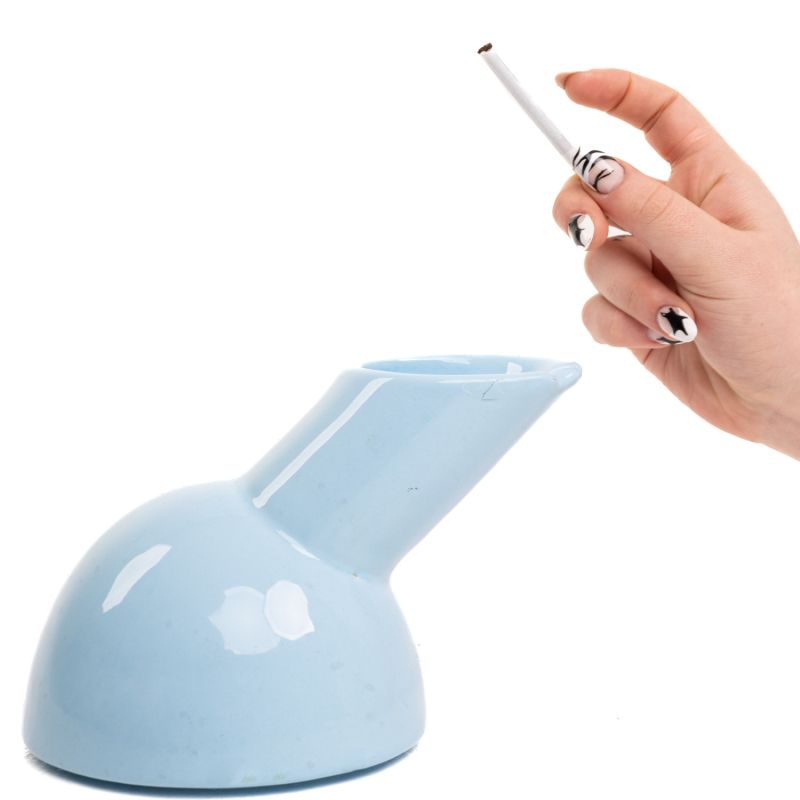 Baby Blue Pappagallo Ashtray, Light Blue, Clay And Ceramic Enamel image