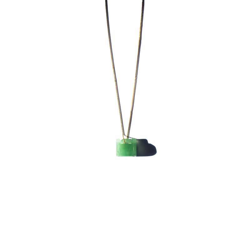 Baby Lock Jade Stone Pendant Necklace image