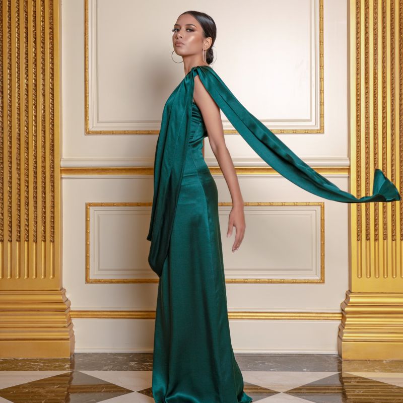 Bahaadur Silk Draped Dress image