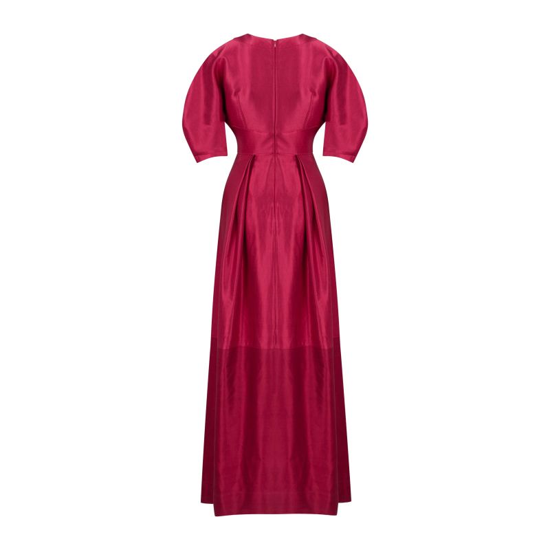 Balloon Sleeve Satin Midi Dress | NOCTURNE | Wolf & Badger