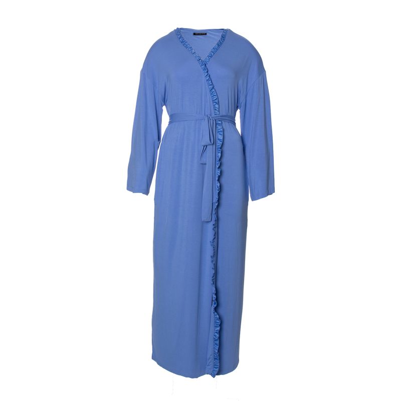 Bamboo Frill Kimono In Cornflower Blue image