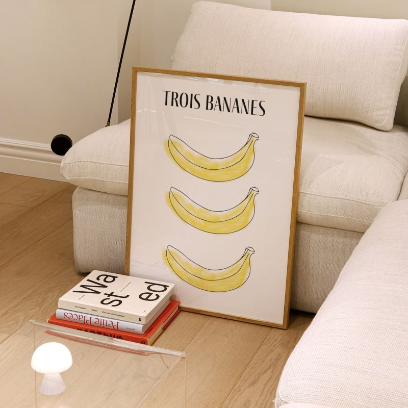 Bananas French Giclée Retro Art Print A3 Wolf & Badger
