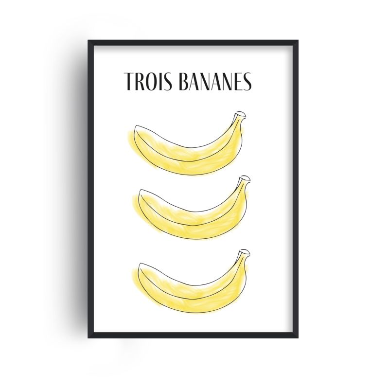Bananas French Giclée Retro Art Print A3 Wolf & Badger