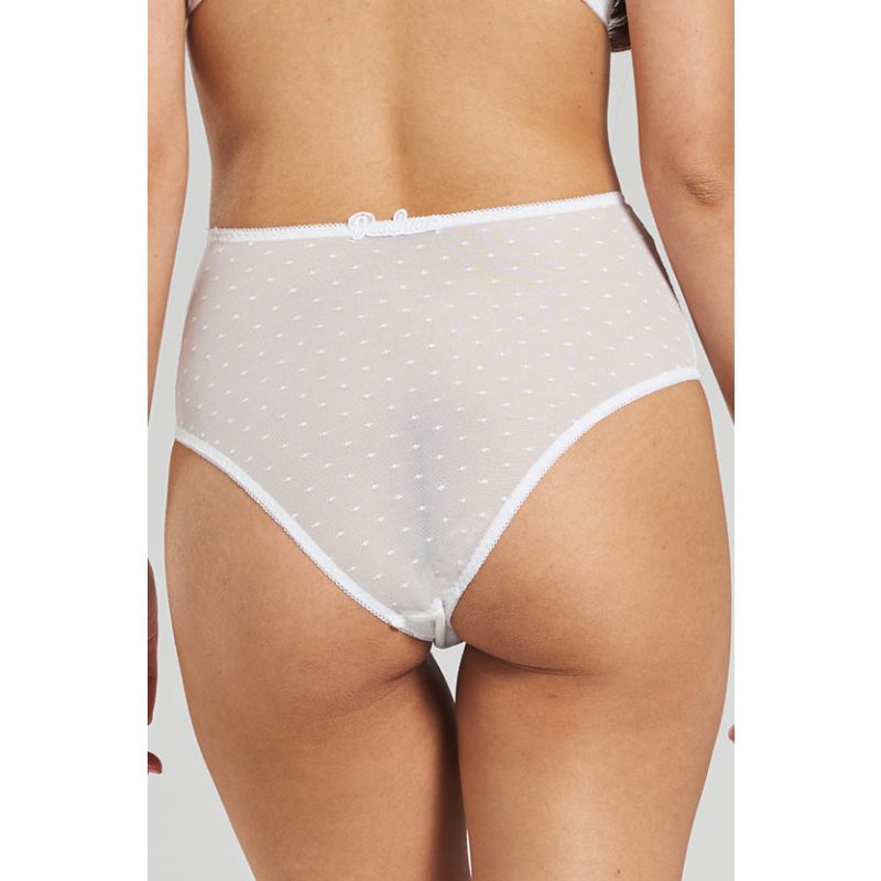 Banksia Recycled-Tulle High-Rise Briefs - Glacier White image