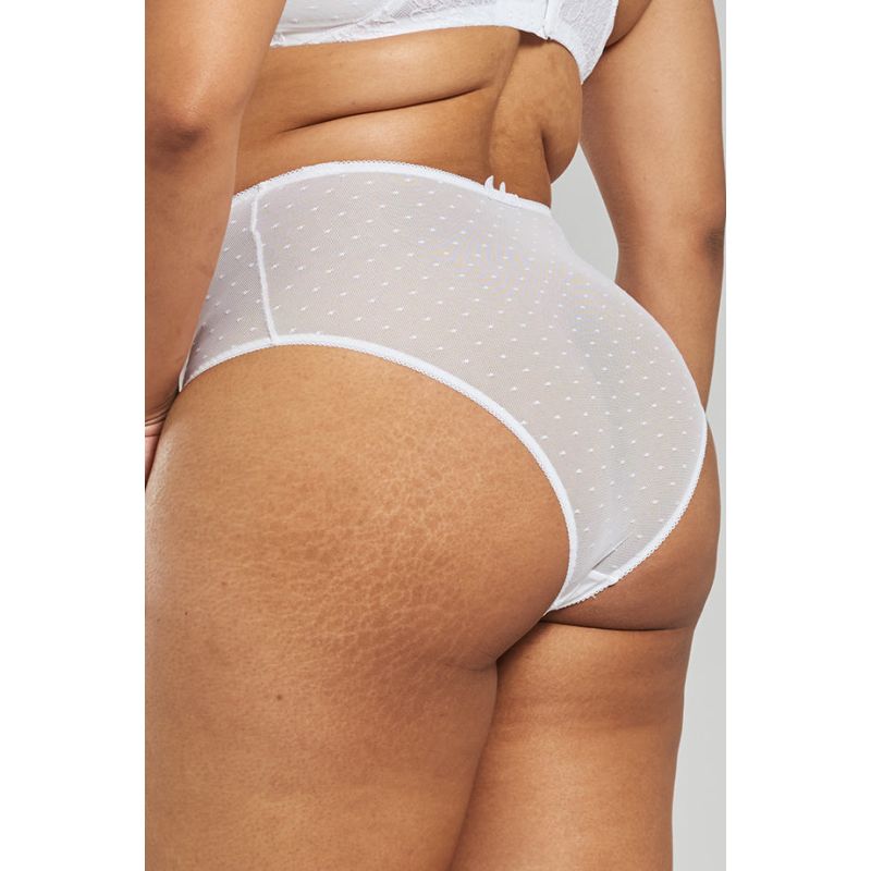 Banksia Recycled-Tulle High-Rise Briefs - Glacier White image