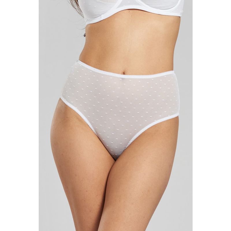 Banksia Recycled-Tulle High-Rise Briefs - Glacier White image