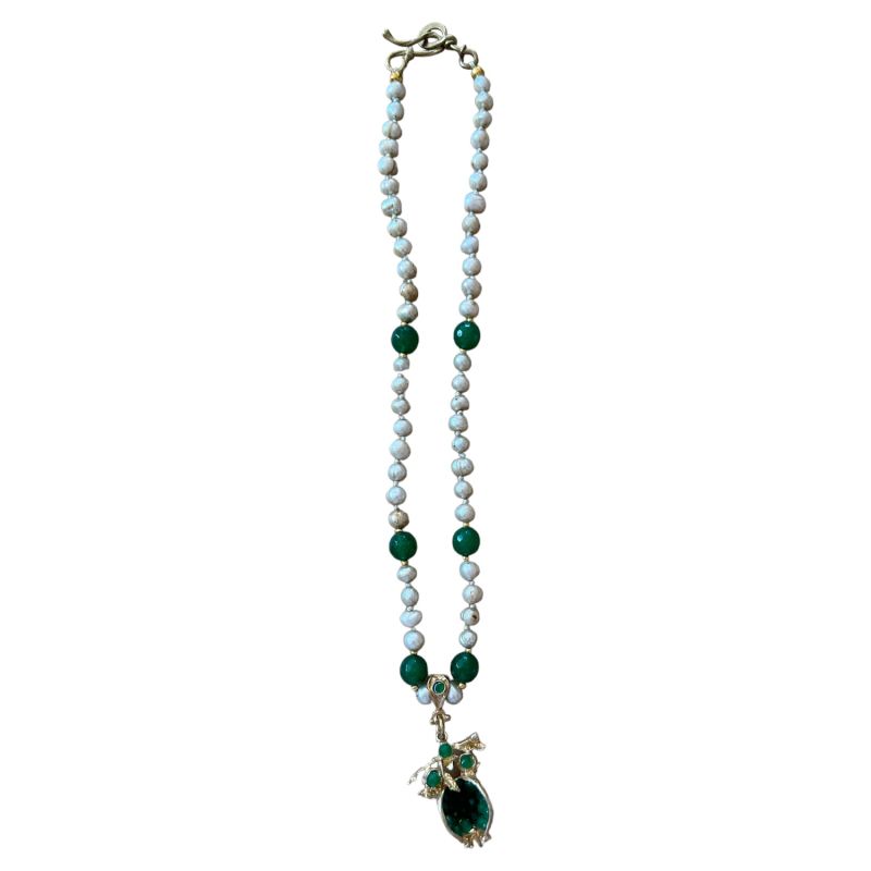 Baroque Pearl Neckace  - Green Pomegranate image