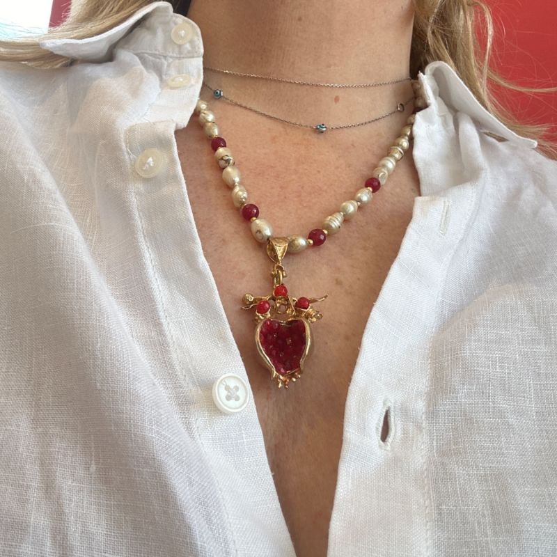 Baroque Pearl Necklace - Ruby Pomegranate image