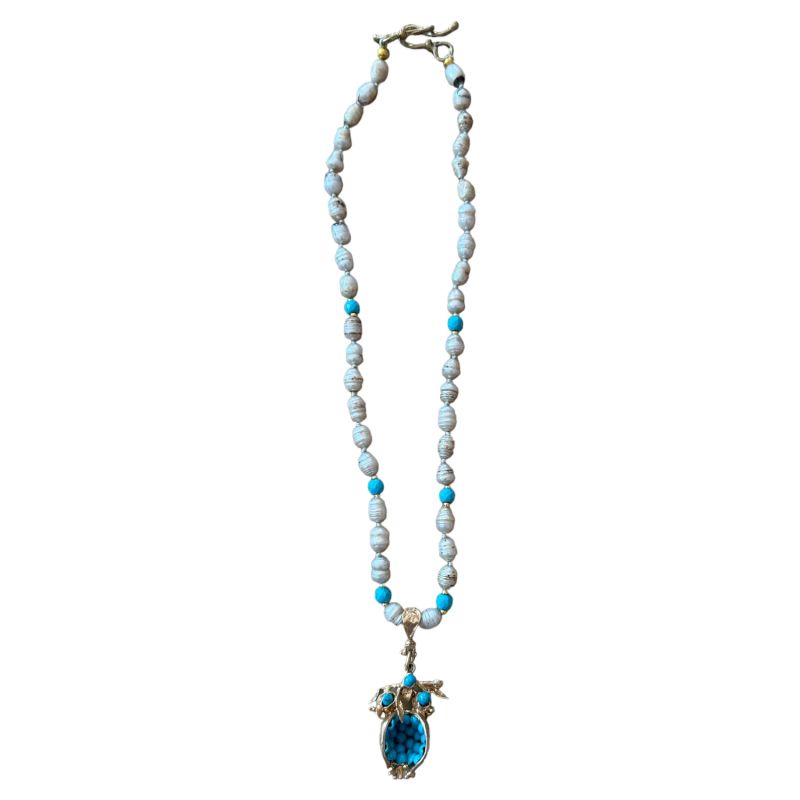 Baroque Pearl Necklace - Turquoise Pomegranate image