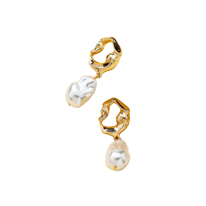 Baroque Pearl Swirl Drop Earrings image