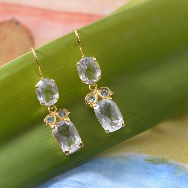 Bathsheba Crystal Aquamarine Drop Earrings image