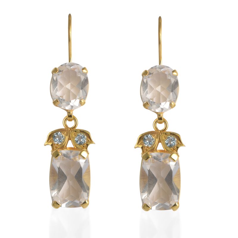 Bathsheba Crystal Aquamarine Drop Earrings image