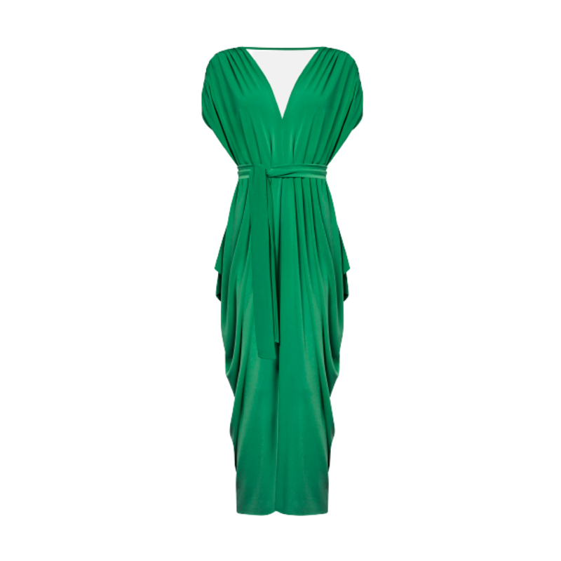 Batwing Pleated Maxi Dress Green James Lakeland Wolf And Badger 0970