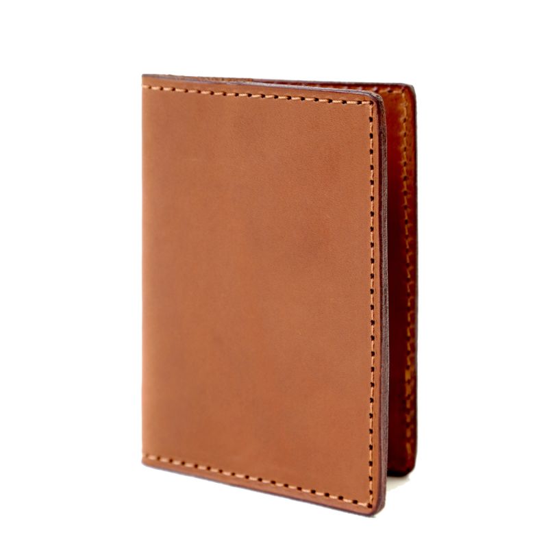 Leather Passport Holder In Cuoio Brown image