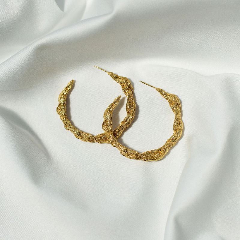 Archaic Hoop Earrings Gold image