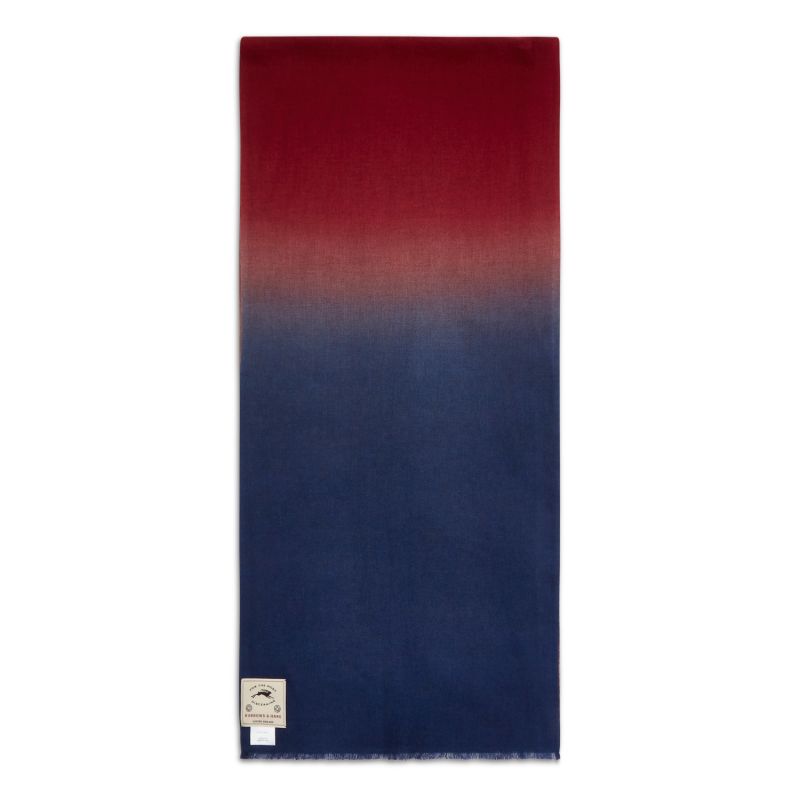 Cashmere & Merino Wool Scarf - Blue & Red image