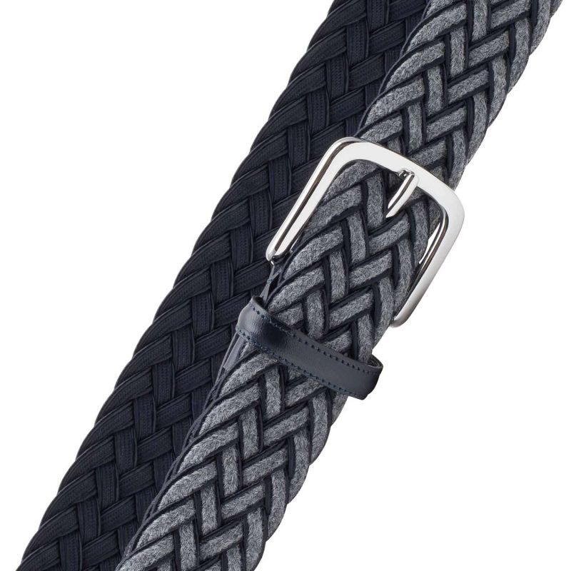 Braided Wool Belt Grey/Blue Federico image