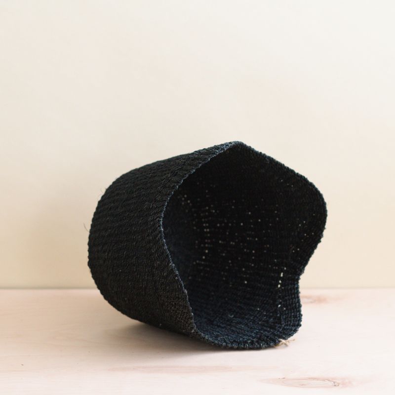 Black Scallop Basket - Handwoven Basket image