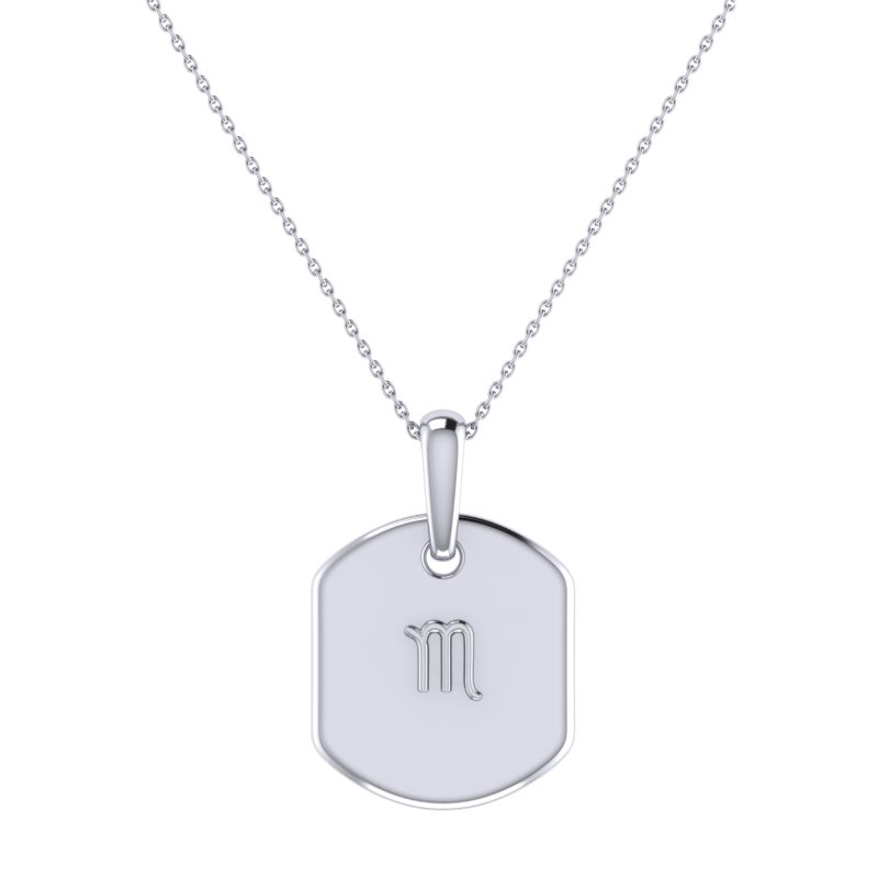 Scorpio Constellation Tag Pendant Necklace In Sterling Silver image