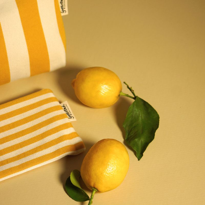 Bea Stripe Palermo Yellow Makeup Purse image