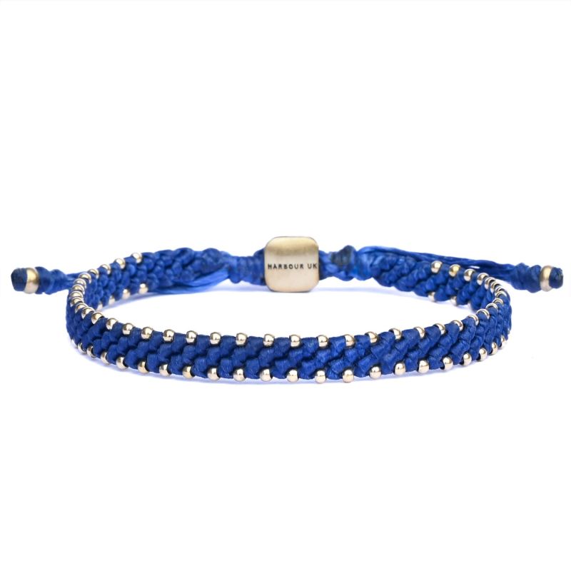 Beaded Bracelet For Men - Rope & Bronze - Urban Blue image