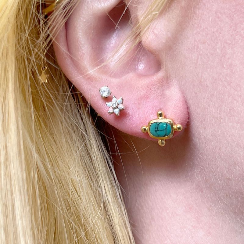 Beatriz Howlite Turquoise Stud Earrings image