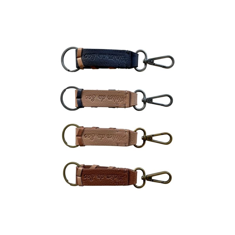 Beau Leather Key Ring In Stone image