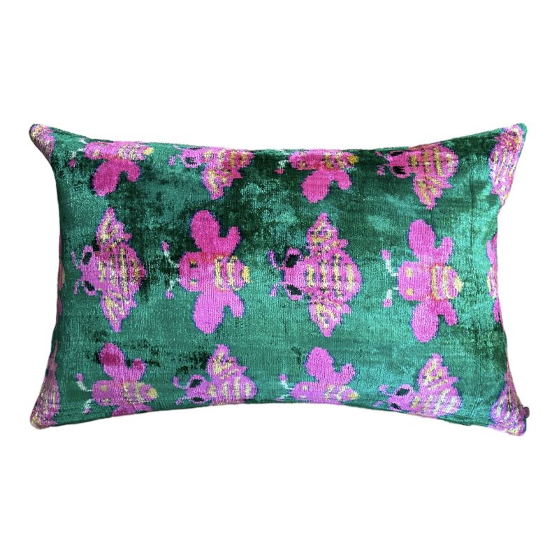 Beautiful Velvet Ikat Bee Cushion image