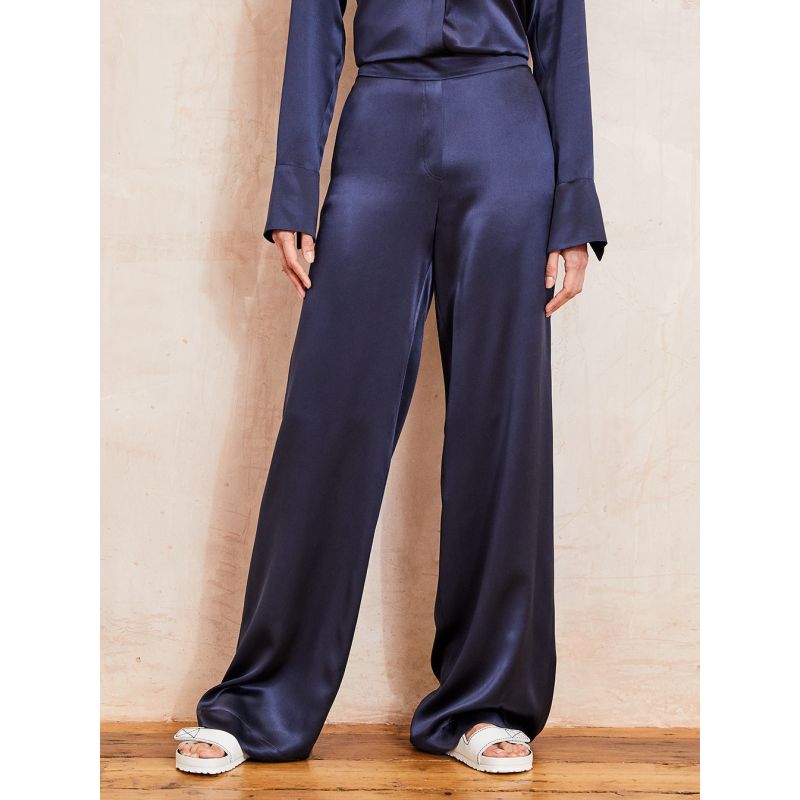 Becca Silk Trouser - Midnight Blue image